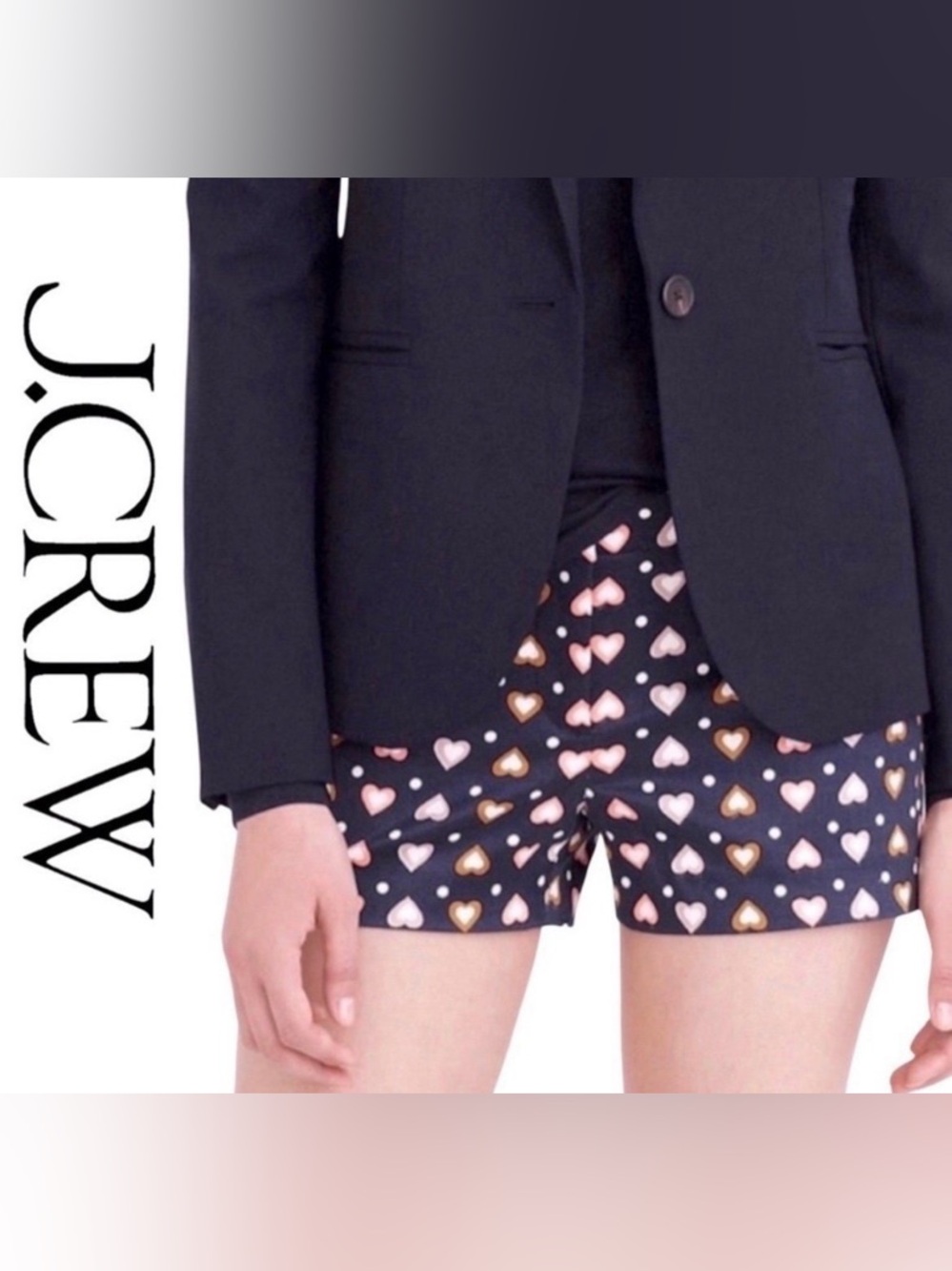 NWOT J.Crew "Heart Dot Short" Navy Blue Women’s Size 2 PRICE FIRM